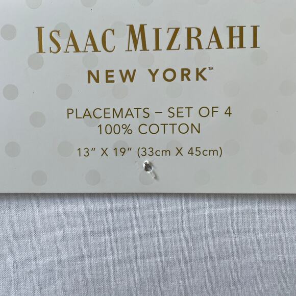 ISAAC MIZRAHI Halloween Ghost Placemats 13x19 Cotton White Orange Set of 4 New - Picture 8 of 12